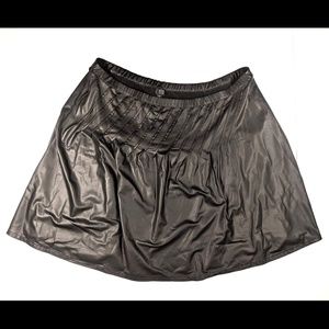 Lane Bryant Diagonal Faux-Leather Pleat Skirt GUC